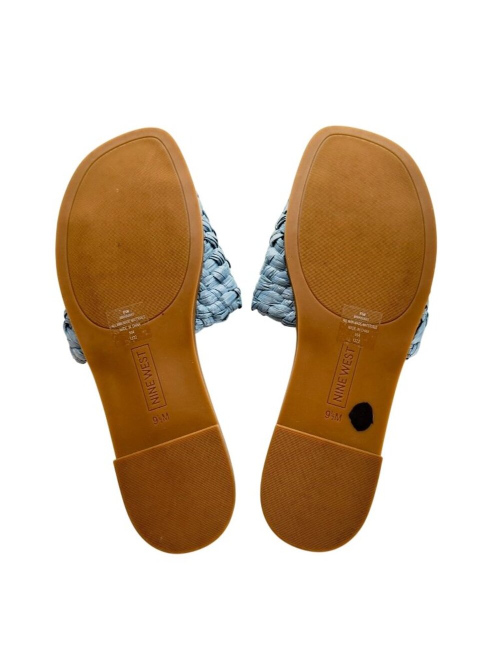 Slides Nine West Women's Dusty Blue Woven Slide Sandals Size 9.5M - Picture 3 of 6